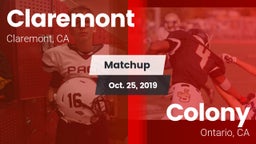 Matchup: Claremont vs. Colony  2019