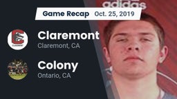Recap: Claremont  vs. Colony  2019