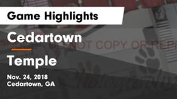 Cedartown  vs Temple  Game Highlights - Nov. 24, 2018