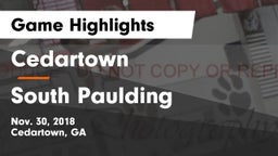 Cedartown  vs South Paulding  Game Highlights - Nov. 30, 2018