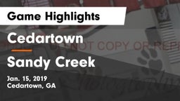 Cedartown  vs Sandy Creek  Game Highlights - Jan. 15, 2019