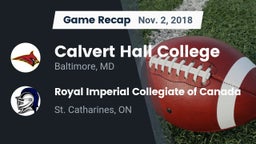 Recap: Calvert Hall College  vs. Royal Imperial Collegiate of Canada 2018