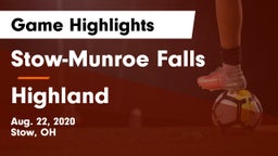 Stow-Munroe Falls  vs Highland  Game Highlights - Aug. 22, 2020