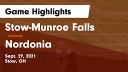 Stow-Munroe Falls  vs Nordonia  Game Highlights - Sept. 29, 2021