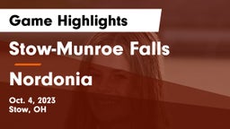 Stow-Munroe Falls  vs Nordonia  Game Highlights - Oct. 4, 2023