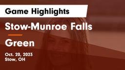 Stow-Munroe Falls  vs Green  Game Highlights - Oct. 20, 2023