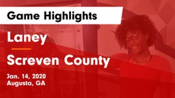 Laney  vs Screven County  Game Highlights - Jan. 14, 2020