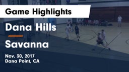 Dana Hills  vs Savanna  Game Highlights - Nov. 30, 2017