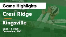 Crest Ridge  vs Kingsville Game Highlights - Sept. 14, 2020