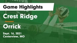 Crest Ridge  vs Orrick  Game Highlights - Sept. 16, 2021
