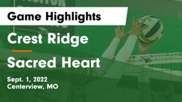 Crest Ridge  vs Sacred Heart  Game Highlights - Sept. 1, 2022