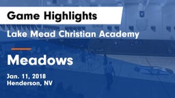 Lake Mead Christian Academy  vs Meadows  Game Highlights - Jan. 11, 2018