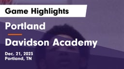 Portland  vs Davidson Academy  Game Highlights - Dec. 21, 2023