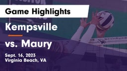 Kempsville  vs vs. Maury  Game Highlights - Sept. 16, 2023