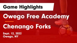 Owego Free Academy  vs Chenango Forks  Game Highlights - Sept. 12, 2022