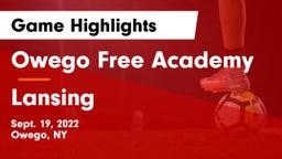 Owego Free Academy  vs Lansing  Game Highlights - Sept. 19, 2022