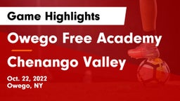 Owego Free Academy  vs Chenango Valley  Game Highlights - Oct. 22, 2022