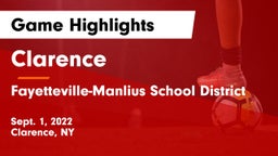Clarence  vs Fayetteville-Manlius School District  Game Highlights - Sept. 1, 2022