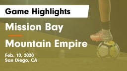 Mission Bay  vs Mountain Empire  Game Highlights - Feb. 10, 2020