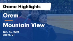 Orem  vs Mountain View  Game Highlights - Jan. 16, 2024