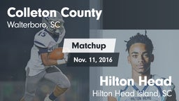 Matchup: Colleton County vs. Hilton Head  2016