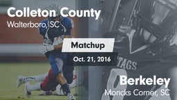 Matchup: Colleton County vs. Berkeley  2016