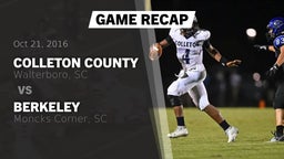 Recap: Colleton County  vs. Berkeley  2016