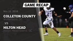 Recap: Colleton County  vs. Hilton Head  2016