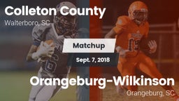 Matchup: Colleton County vs. Orangeburg-Wilkinson  2018