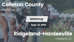 Matchup: Colleton County vs. Ridgeland-Hardeeville 2018