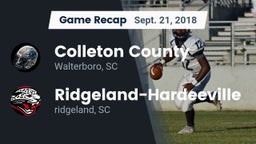 Recap: Colleton County  vs. Ridgeland-Hardeeville 2018