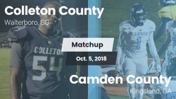 Matchup: Colleton County vs. Camden County  2018