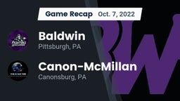 Recap: Baldwin  vs. Canon-McMillan  2022
