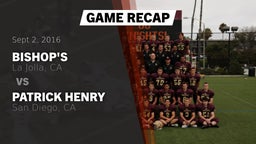 Recap: Bishop's  vs. Patrick Henry  2016