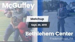 Matchup: McGuffey vs. Bethlehem Center  2019