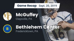 Recap: McGuffey  vs. Bethlehem Center  2019