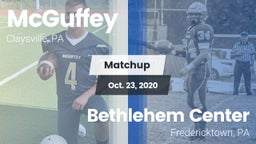 Matchup: McGuffey vs. Bethlehem Center  2020