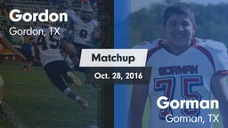 Matchup: Gordon vs. Gorman  2016