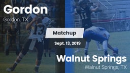 Matchup: Gordon vs. Walnut Springs  2019