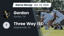 Recap: Gordon  vs. Three Way ISD 2020
