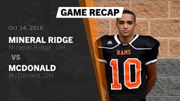 Recap: Mineral Ridge  vs. McDonald  2016