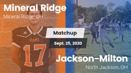 Matchup: Mineral Ridge vs. Jackson-Milton  2020