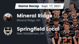 Recap: Mineral Ridge  vs. Springfield Local  2021