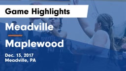 Meadville  vs Maplewood Game Highlights - Dec. 13, 2017