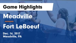 Meadville  vs Fort LeBoeuf  Game Highlights - Dec. 16, 2017