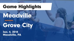 Meadville  vs Grove City  Game Highlights - Jan. 4, 2018