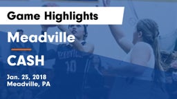 Meadville  vs CASH Game Highlights - Jan. 25, 2018