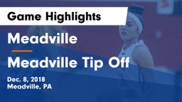 Meadville  vs Meadville Tip Off Game Highlights - Dec. 8, 2018