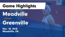 Meadville  vs Greenville  Game Highlights - Dec. 10, 2018