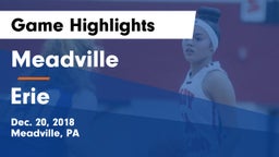 Meadville  vs Erie Game Highlights - Dec. 20, 2018